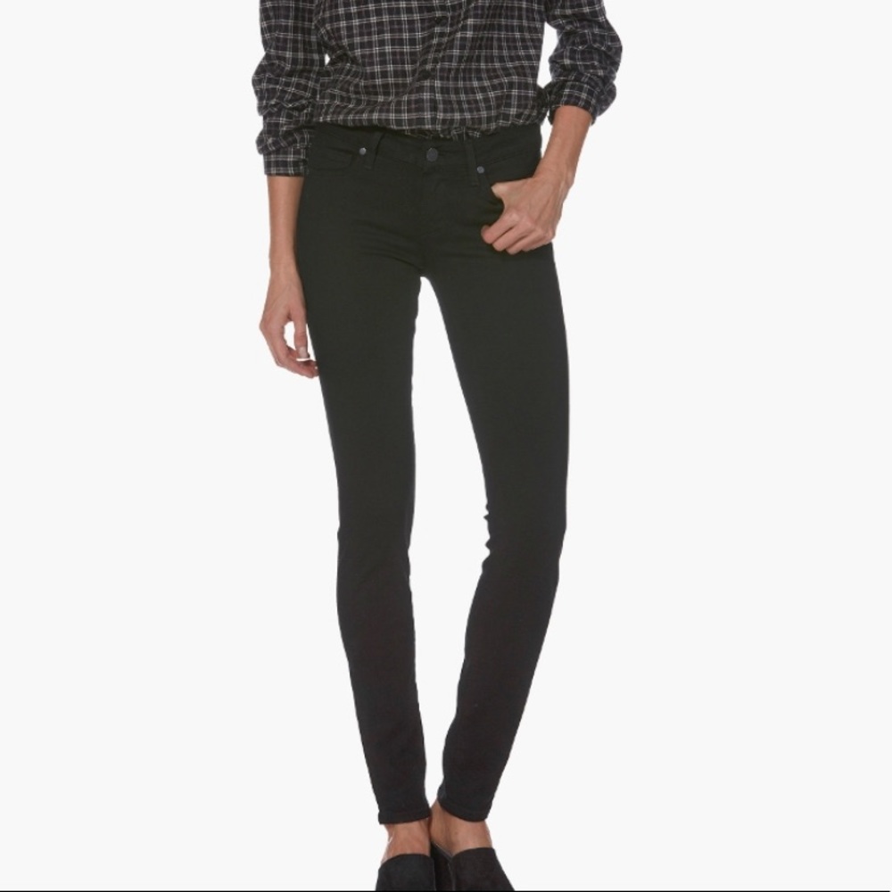 PAIGE Verdugo Mid Rise Black Skinny Jean